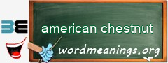 WordMeaning blackboard for american chestnut